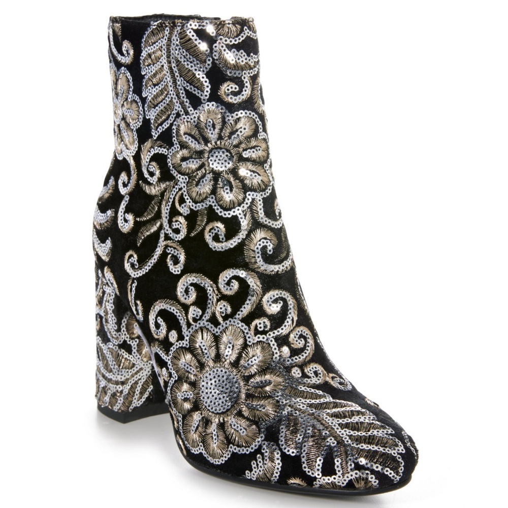 LAUREN LORRAINE Remi-2 Sequin Velvet Bootie